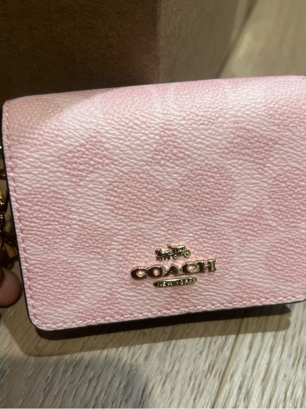 Coach Powder Pink Chain Wallet